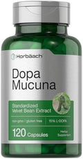 Suplemento de Dopa Mucuna Horbäach | 120 Cápsulas | Extracto de Frijol Terciopelo | 15% L-Dopa | Sin OGM y Sin Gluten - imagen 1