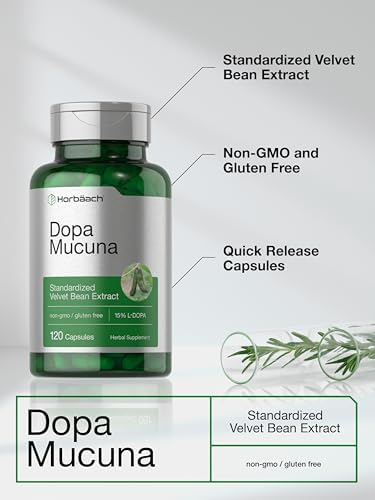 Suplemento de Dopa Mucuna Horbäach | 120 Cápsulas | Extracto de Frijol Terciopelo | 15% L-Dopa | Sin OGM y Sin Gluten - imagen 4