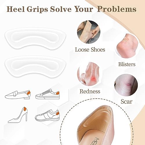 EACOZY Agarraderas para Tacones, Inserciones Transparentes para Zapatos, Almohadillas para Talones para Hombres y Mujeres, 5 Paquetes - imagen 2