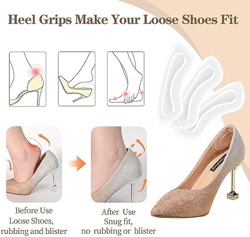 EACOZY Agarraderas para Tacones, Inserciones Transparentes para Zapatos, Almohadillas para Talones para Hombres y Mujeres, 5 Paquetes - imagen 3
