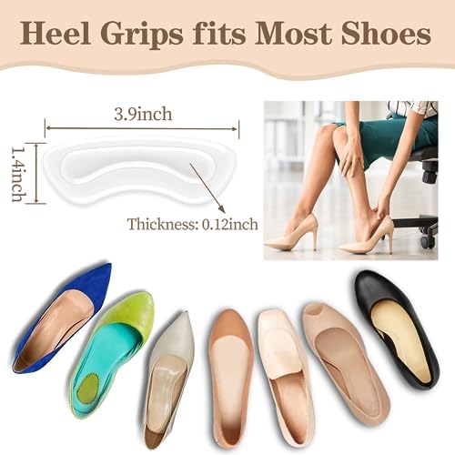 EACOZY Agarraderas para Tacones, Inserciones Transparentes para Zapatos, Almohadillas para Talones para Hombres y Mujeres, 5 Paquetes - imagen 5
