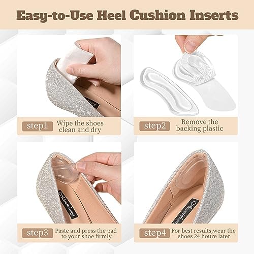 EACOZY Agarraderas para Tacones, Inserciones Transparentes para Zapatos, Almohadillas para Talones para Hombres y Mujeres, 5 Paquetes - imagen 6