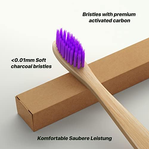 Cepillos de Dientes de Bambú Sumshy en 10 Colores Vibrantes | Cerdas Suaves Sin BPA | Eco-Friendly y Biodegradables | Cepillo de Madera Natural - - imagen 3
