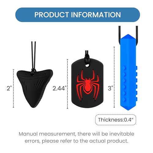 Collares Masticables para Niños Sensibles, Pack de 6 Collares de Silicón para Masticar, Ayudas Sensoriales para Autismo, TDAH y Necesidades Especiales - imagen 6