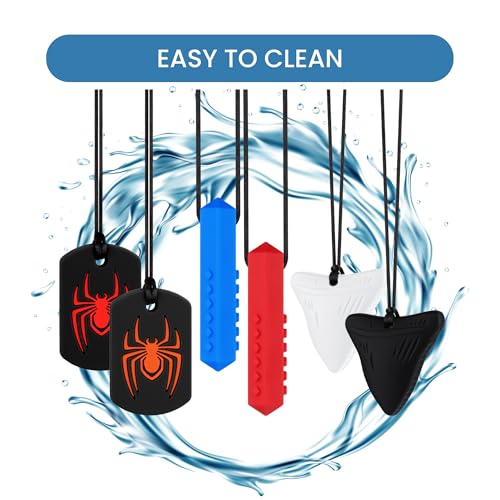 Collares Masticables para Niños Sensibles, Pack de 6 Collares de Silicón para Masticar, Ayudas Sensoriales para Autismo, TDAH y Necesidades Especiales - imagen 7