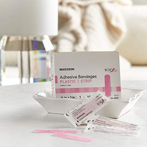 Curitas Adhesivas McKesson, Estériles, Tela, Rosa, 3/4 in x 3 in, 100 Piezas, 1 Paquete - imagen 5