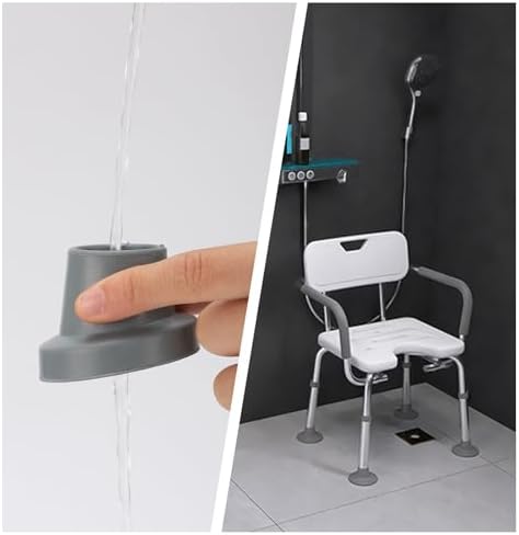 ANCKNE Paquete de 4 Pies de Repuesto para Silla de Ducha | Puntas de Goma Antideslizantes de 1-1/8 | Pies de Ventosa para Bancos de Ducha - imagen 5