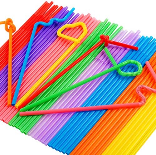 300 Piezas de Popotes de Plástico Flexibles y Coloridos, Desechables y Envueltos Individualmente, 9.45 de Largo y 0.23'' de Diámetro, Sin BPA - imagen 4