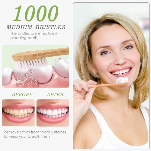 Paquete de 30 Cepillos de Dientes de Bambú Navona, Cerdas Suaves Medias, Eco-Amigables, Reutilizables, Caja de Dos Cepillos de Viaje - imagen 5