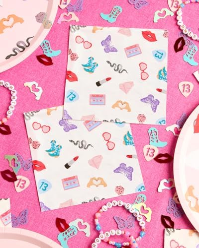 Servilletas de papel Icon Party de xo, Fetti | 3 capas, 25 piezas | Decoraciones para fiesta, despedida de soltera, cumpleaños y cena de damas - imagen 2