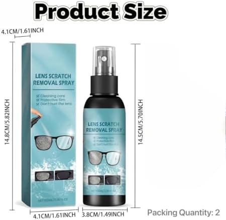 Kit de 2 piezas de spray removedor de rayones, herramienta de reparación para gafas y lentes de sol, incluye líquidos de limpieza y pulido. - imagen 6