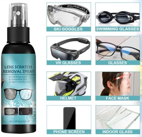 Kit de 2 piezas de spray removedor de rayones, herramienta de reparación para gafas y lentes de sol, incluye líquidos de limpieza y pulido. - imagen 7