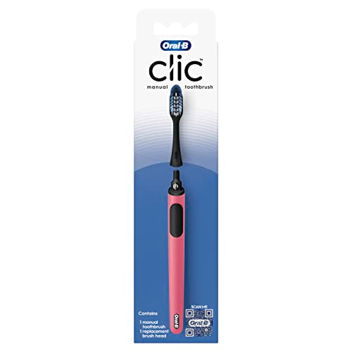 Cepillo de Dientes Manual Oral-B Clic, Color Coral, con Cabezal Reemplazable - 1 Unidad - imagen 1