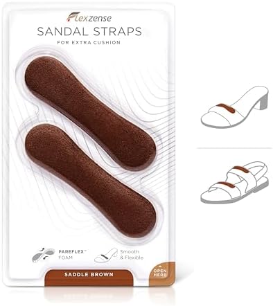 FLEXZENSE Tiras para Sandalias | Comodidad y Protección Contra Estraps Difíciles | 1 Par (Marrón Silla) - imagen 2
