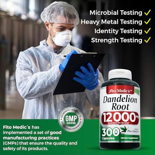 Cápsulas de Raíz de Diente de León FITO MEDIC'S | Extracto Concentrado | 300 Cápsulas | Suplemento Herbal de Alta Absorción - imagen 5