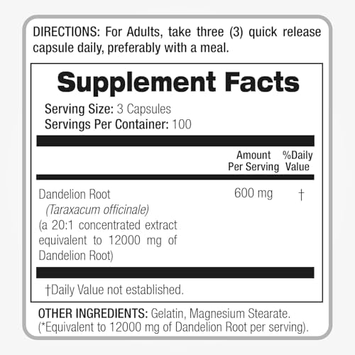 Cápsulas de Raíz de Diente de León FITO MEDIC'S | Extracto Concentrado | 300 Cápsulas | Suplemento Herbal de Alta Absorción - imagen 8