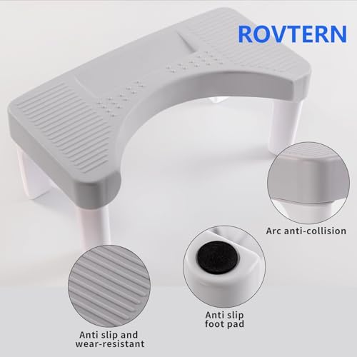 Escalón de 6.7 Pulgadas, Taburete Portátil de Plástico ROVTERN, Banquito Antideslizante para Baño - imagen 3