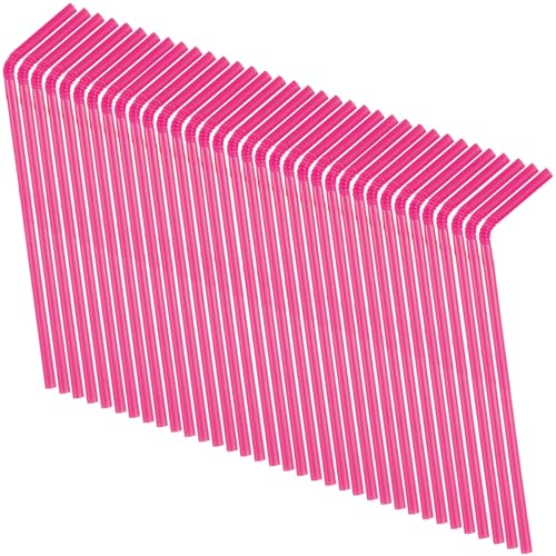 Popotes de Plástico Flexibles Desechables Rosa Fucsia - 11.5, Paquete de 50 - Ideales para Fiestas y Uso Diario - imagen 5