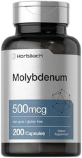 Suplemento de Molybdeno Horbaach | 500 mcg | 200 Cápsulas | Quelato de Aminoácidos | Sin OGM, Libre de Gluten - imagen 1