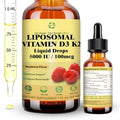 Gotas de Vitamina D3 K2 Líquida con Calcio, Magnesio y Omega 3, Suplemento de Alta Potencia 5 en 1 de 5000 UI para Huesos, Corazón, Dientes e - imagen 1