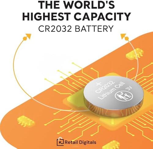 Baterías de Litio CR2032 3V Premium Retail Digitals | Paquete de 5 | A Prueba de Niños | 10 Años de Garantía | 240 mAh | Compatibles con AirTag - imagen 3