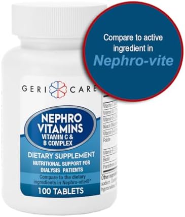 Tabletas GeriCare Nephro de Vitamina C y Complejo B, 100 piezas – Apoyo diario para la salud renal y energía, refuerzo del sistema inmunológico, - imagen 6