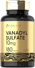 Carlyle Sulfato de Vanadio 10mg | 180 Cápsulas Vegetarianas | Con Picolinato de Cromo | Suplemento Sin Gluten y No GMO - imagen 1