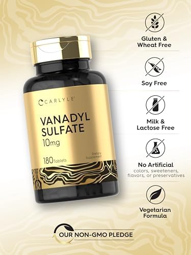 Carlyle Sulfato de Vanadio 10mg | 180 Cápsulas Vegetarianas | Con Picolinato de Cromo | Suplemento Sin Gluten y No GMO - imagen 5