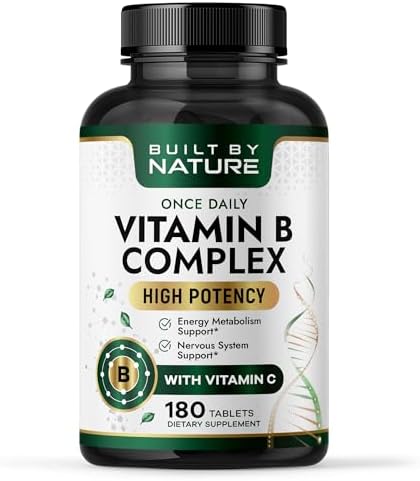Complejo de Vitaminas B Built by Nature – Vitaminas Super B para Hombres y Mujeres – Apoyo Energético, Estrés e Inmunológico – 180 Tabletas de Alta - imagen 1
