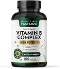 Complejo de Vitaminas B Built by Nature – Vitaminas Super B para Hombres y Mujeres – Apoyo Energético, Estrés e Inmunológico – 180 Tabletas de Alta - imagen 1