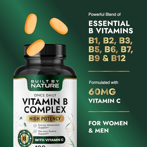 Complejo de Vitaminas B Built by Nature – Vitaminas Super B para Hombres y Mujeres – Apoyo Energético, Estrés e Inmunológico – 180 Tabletas de Alta - imagen 3