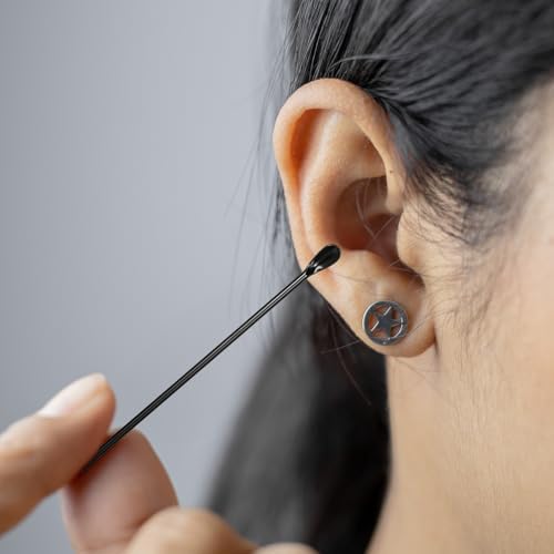 Kit de Limpieza de Oídos Prasacco de 12 Piezas (2 Juegos) - Herramientas de Acero Inoxidable para Remoción de Cerumen con Estuche PU (Negro+Verde) - imagen 3