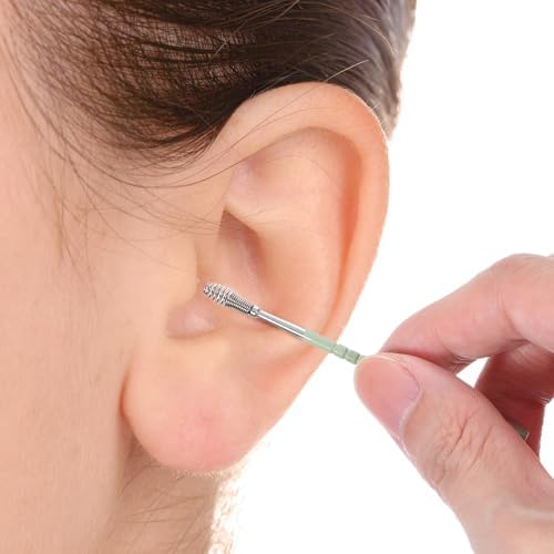 Kit de Limpieza de Oídos Prasacco de 12 Piezas (2 Juegos) - Herramientas de Acero Inoxidable para Remoción de Cerumen con Estuche PU (Negro+Verde) - imagen 6