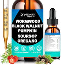 Limpiador de Ajenjo, Nuez Negra y Clavo para Humanos - Gotas Líquidas, Suplemento Digestivo con Clavo, Orégano, Guanábana y Calabaza, 2 fl oz - imagen 1