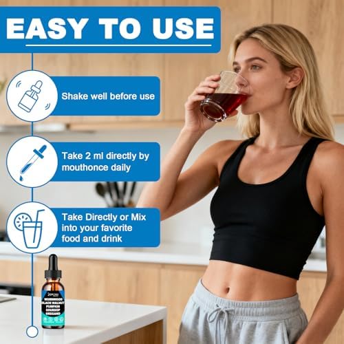 Limpiador de Ajenjo, Nuez Negra y Clavo para Humanos - Gotas Líquidas, Suplemento Digestivo con Clavo, Orégano, Guanábana y Calabaza, 2 fl oz - imagen 6