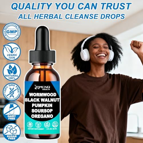 Limpiador de Ajenjo, Nuez Negra y Clavo para Humanos - Gotas Líquidas, Suplemento Digestivo con Clavo, Orégano, Guanábana y Calabaza, 2 fl oz - imagen 7