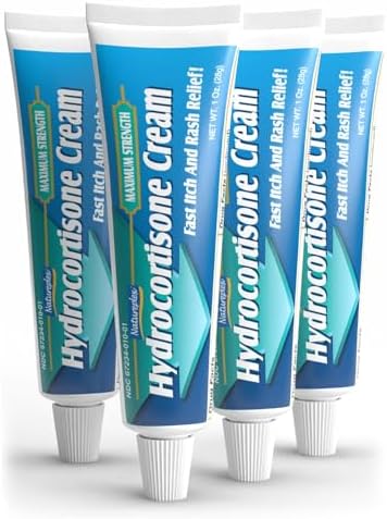 Crema de Hidrocortisona Natureplex 1% 1.0 Oz (Paquete de 4) Alivio Máximo para Picazón, Urticaria, Erupciones, Eczema, Psoriasis y Picaduras de - imagen 1