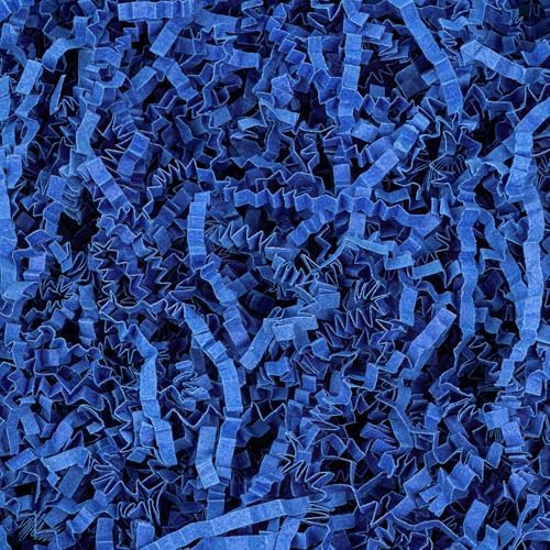 Sukh Papel Cortado en Rizos - Relleno de Confeti para Cestas Decorativas en Pascua, Acción de Gracias, Halloween, Bodas y Cumpleaños 5OZ Azul - imagen 1