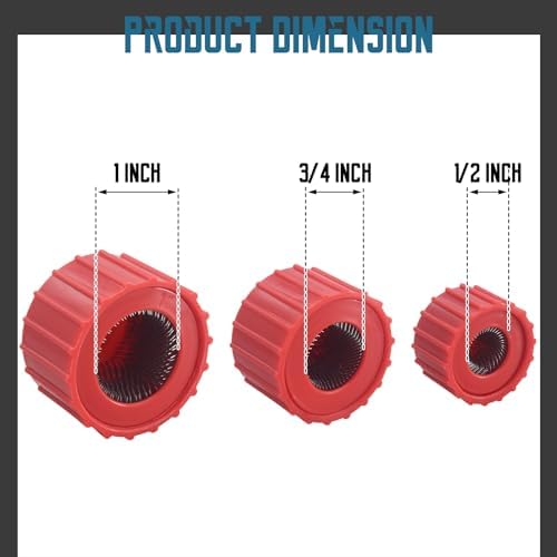 LOUZAGO Juego de 3 Cepillos para Tubos de Cobre, Cepillo de Limpieza para Tubos de 1/2, 3/4 y 1, Herramienta para Plomería y Desbarbado - imagen 2