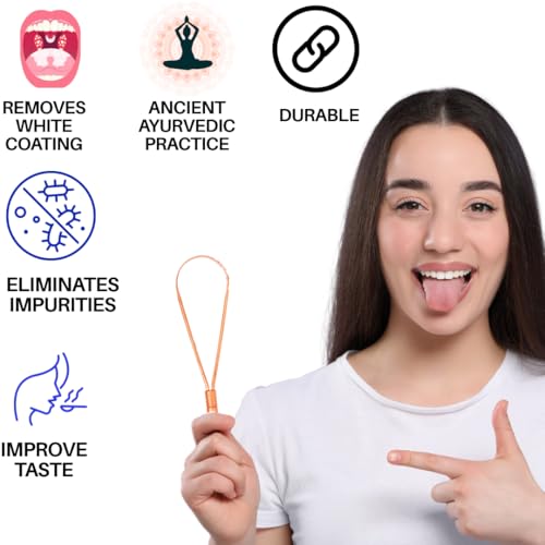Raspador de Lengua de Cobre 100% Puro con Mango Único - Eco-Friendly, Duradero y Perfecto para Adultos y Niños - Cuidado Oral y Higiene - imagen 3