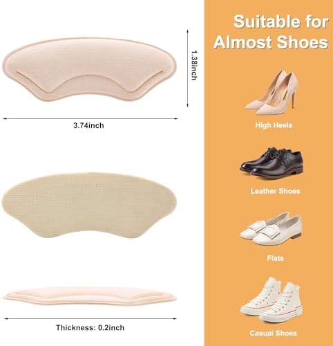 6 Pares de Plantillas para Tacones - Protectores para Ampollas, Fricción y Dolor - Antideslizantes para Ajustar Zapatos Grandes y Sueltos - imagen 3