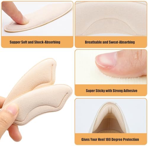 6 Pares de Plantillas para Tacones - Protectores para Ampollas, Fricción y Dolor - Antideslizantes para Ajustar Zapatos Grandes y Sueltos - imagen 4