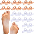 Nuanchu 12 Pairs de Almohadillas para Dedo en Martillo, Corrector y Separadores de Gel para Alivio del Dolor en Mujeres y Hombres (Durazno, Blanco) - imagen 1