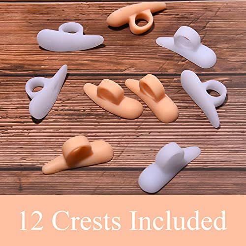 Nuanchu 12 Pairs de Almohadillas para Dedo en Martillo, Corrector y Separadores de Gel para Alivio del Dolor en Mujeres y Hombres (Durazno, Blanco) - imagen 2