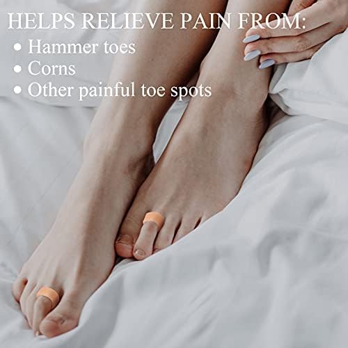 Nuanchu 12 Pairs de Almohadillas para Dedo en Martillo, Corrector y Separadores de Gel para Alivio del Dolor en Mujeres y Hombres (Durazno, Blanco) - imagen 4