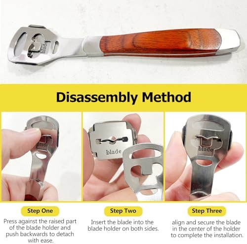 Raspador de Piel Dura para Pies con Mango de Madera - Removedor de Callos con 10 Cuchillas Incluidas - imagen 7