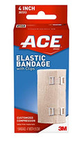 Venda el vendaje elástico ACE de 4 pulgadas con clips, color beige, ideal para piernas, hombros y más, 1 unidad. - imagen 1