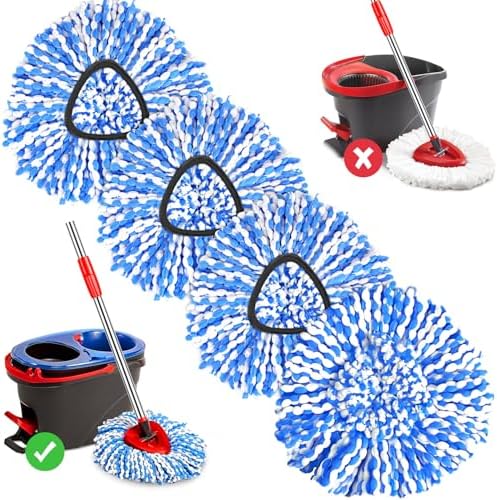 Paquete de 4 Cabezas de Repuesto para Mopas, Cabeza de Reemplazo para Sistema de 2 Tanques, Microfibra Lavable, Ideal para Limpiar Pisos Duros - imagen 1