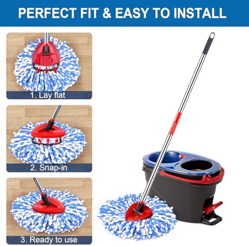 Paquete de 4 Cabezas de Repuesto para Mopas, Cabeza de Reemplazo para Sistema de 2 Tanques, Microfibra Lavable, Ideal para Limpiar Pisos Duros - imagen 4