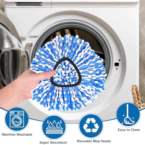 Paquete de 4 Cabezas de Repuesto para Mopas, Cabeza de Reemplazo para Sistema de 2 Tanques, Microfibra Lavable, Ideal para Limpiar Pisos Duros - imagen 5